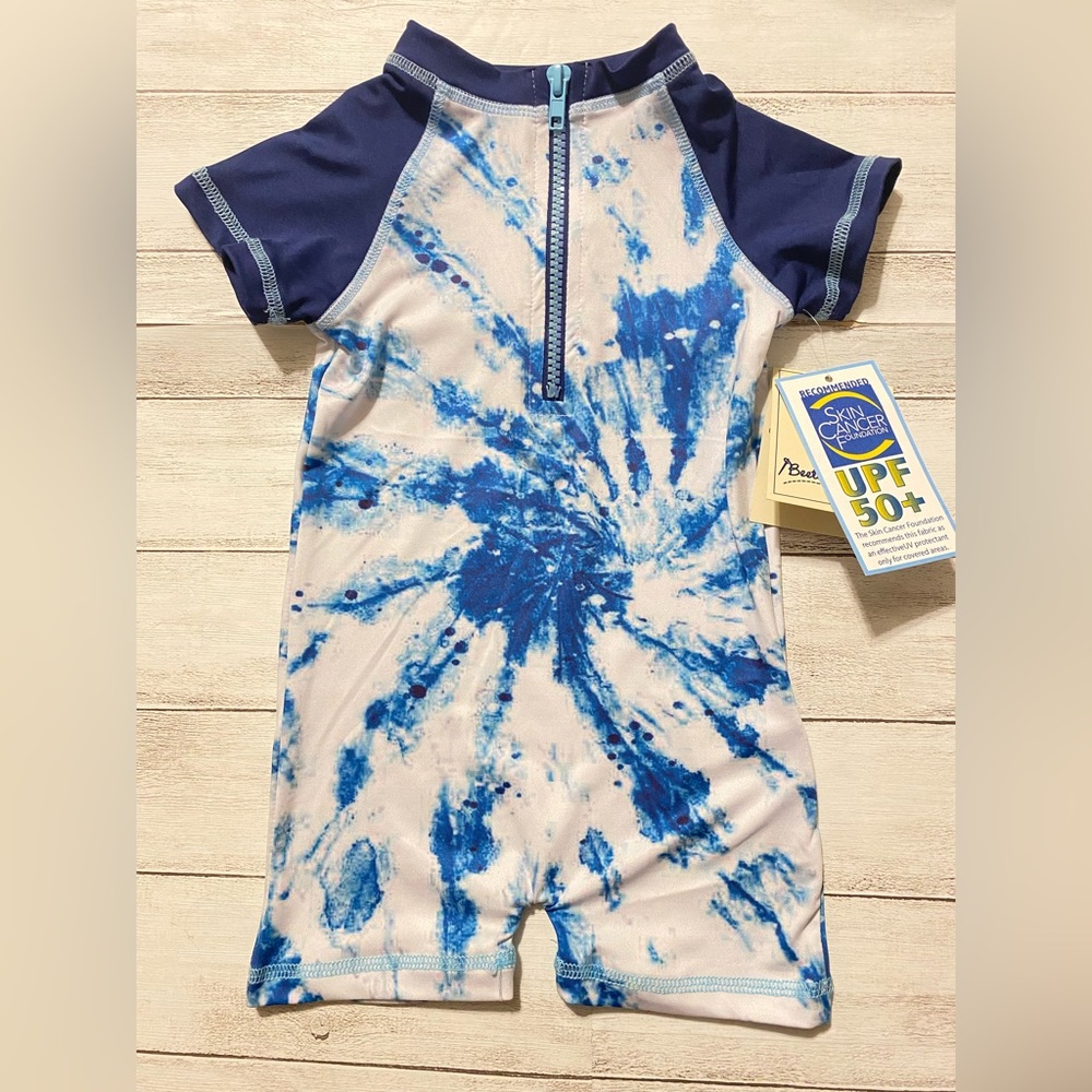 Beetle & Thread Navy Tie Dye Swim Romper 12M